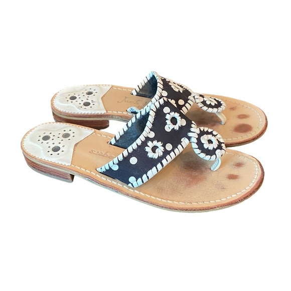 Jack Rogers Shoes - Jack Rogers Black & White Jacks  Flat Sandals